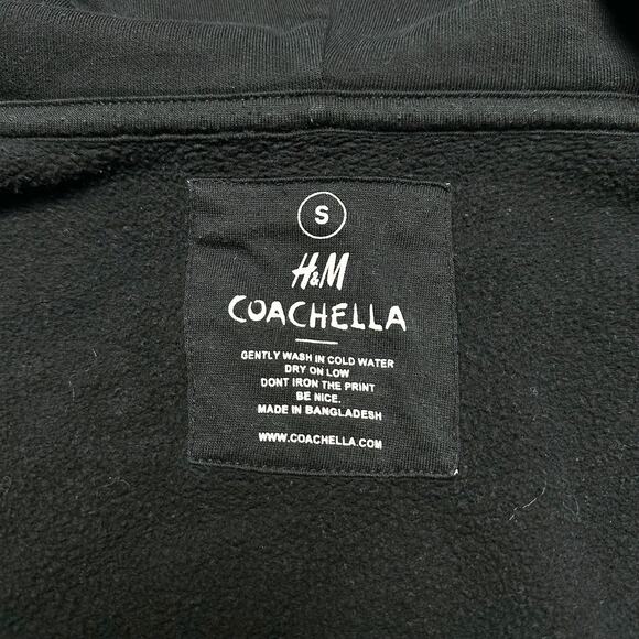 H&M x Coachella | Women | Black Cozy Casual Music Festival Hoodie | Size Small - Picture 8 of 12